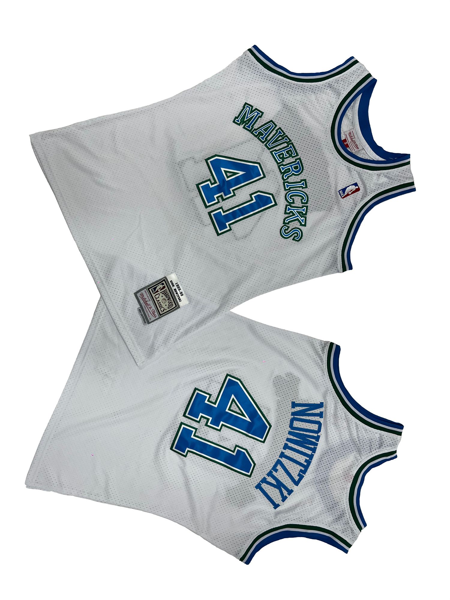 Men Dallas Mavericks 41 Nowitzki White Throwback NBA Jersey